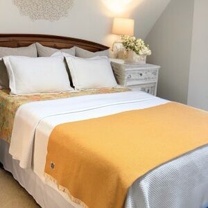 Vintage 70’s Harvest Gold Ayers Pure Wool Blanket